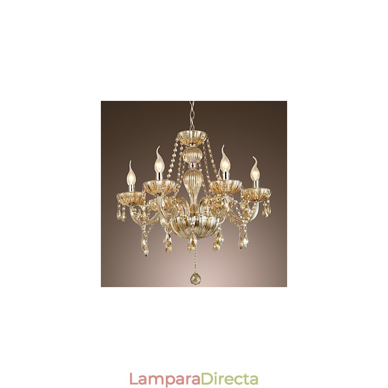 Lámpara de araña clásica tradicional de cristal galvanizado