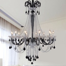 Candelabro de cristal negro
