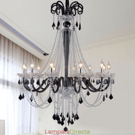 Candelabro de cristal negro Candelabro de cristal negro