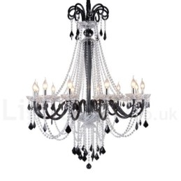 Candelabro de cristal negro