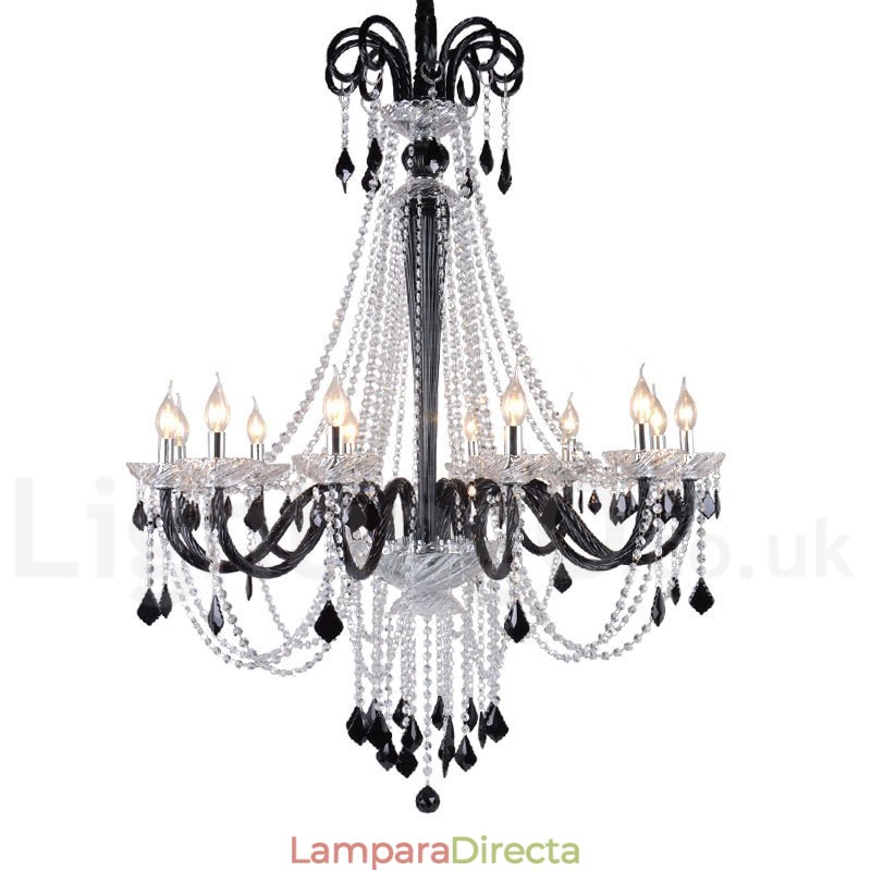 Candelabro de cristal negro