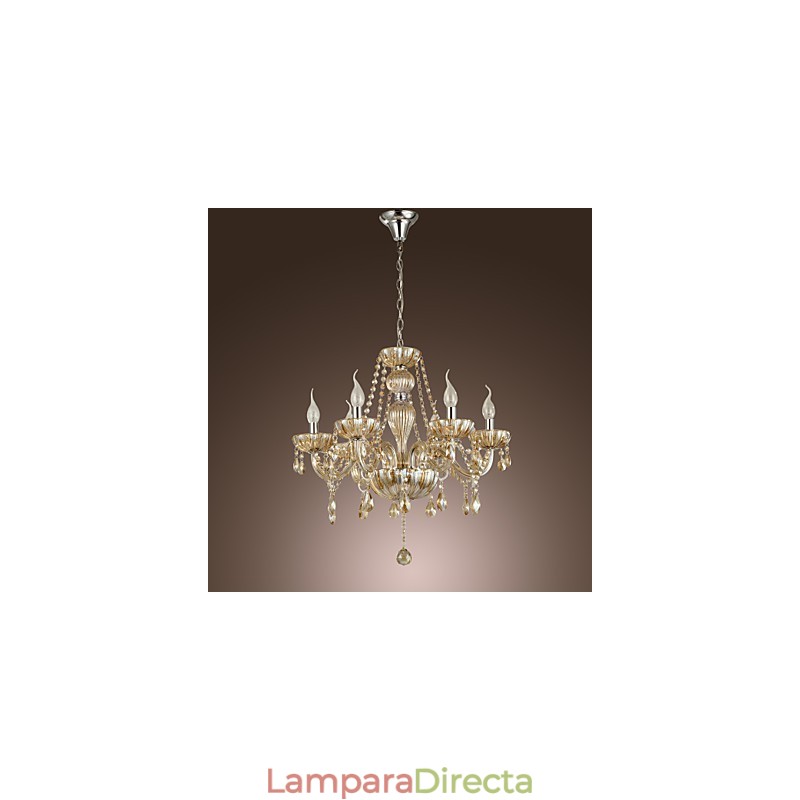 Lámpara de araña clásica tradicional de cristal galvanizado
