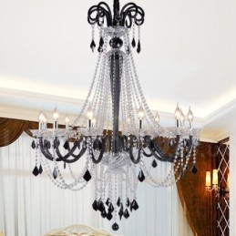 Candelabro de cristal negro