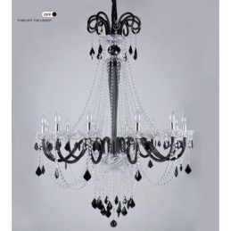 Candelabro de cristal negro