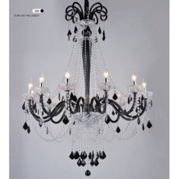 Candelabro de cristal negro