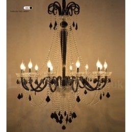 Candelabro de cristal negro