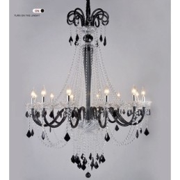 Candelabro de cristal negro