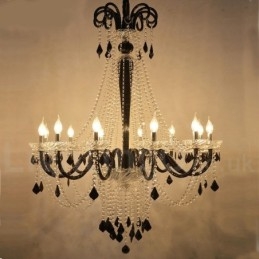 Candelabro de cristal negro