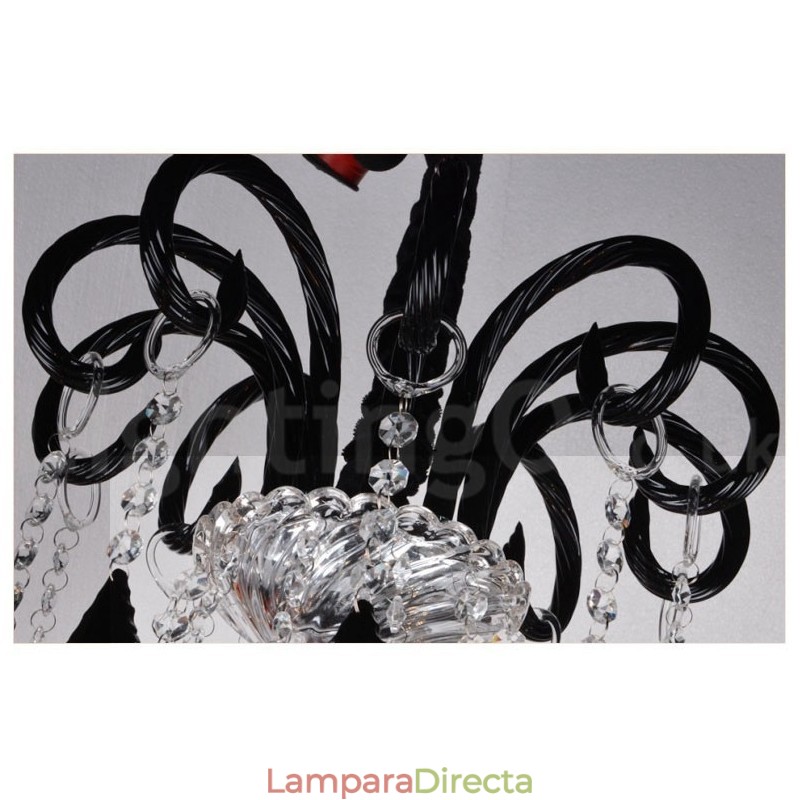 Candelabro de cristal negro
