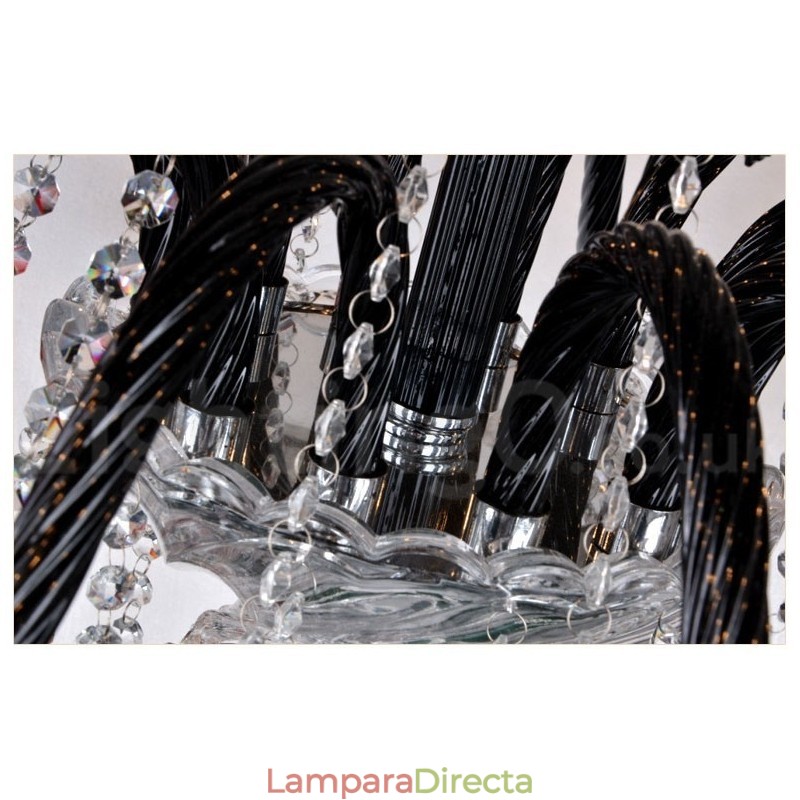Candelabro de cristal negro