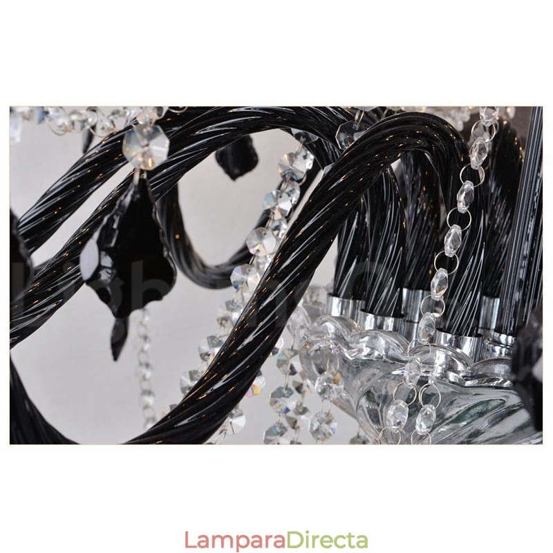Candelabro de cristal negro