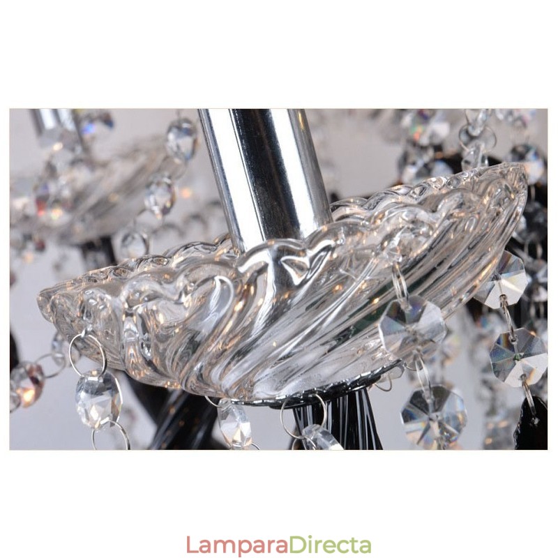 Candelabro de cristal negro