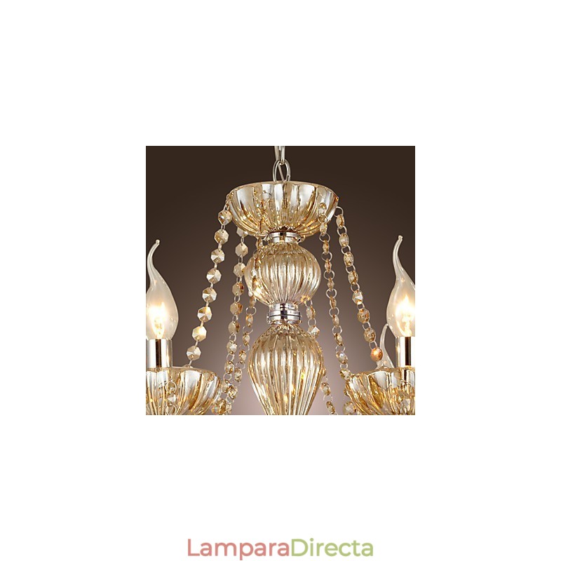 Lámpara de araña clásica tradicional de cristal galvanizado