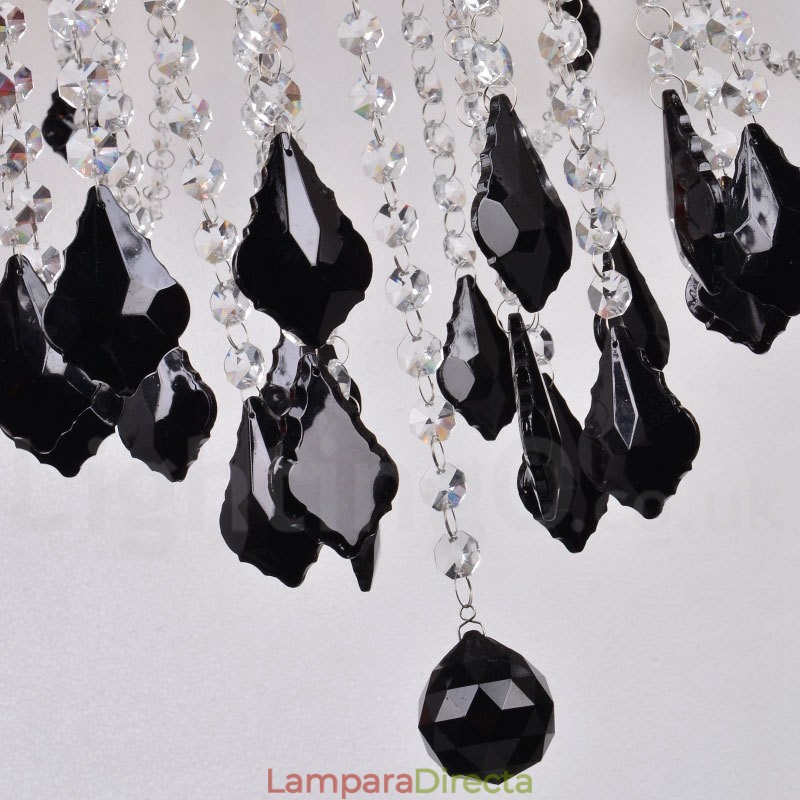 Candelabro de cristal negro