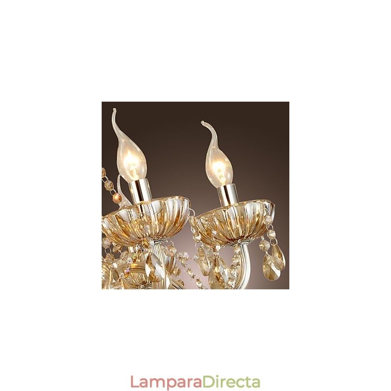 Lámpara de araña clásica tradicional de cristal galvanizado