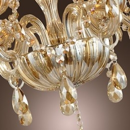 Lámpara de araña clásica tradicional de cristal galvanizado