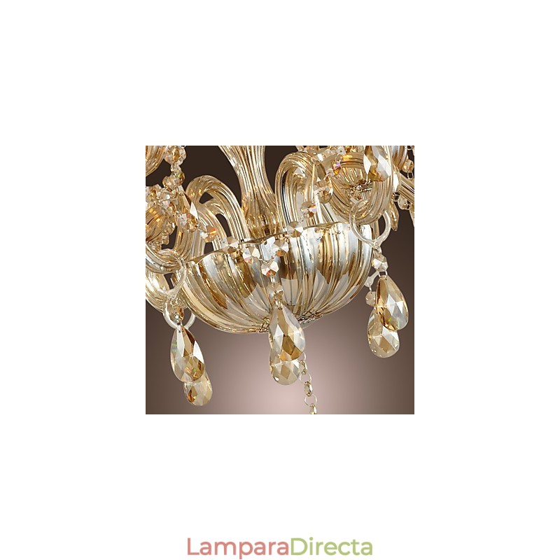 Lámpara de araña clásica tradicional de cristal galvanizado