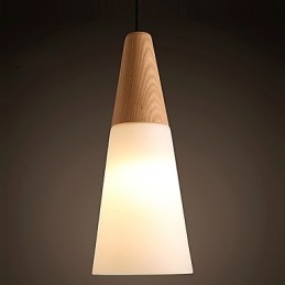 Lámpara de araña estilo mini moderna contemporánea de madera de bambú