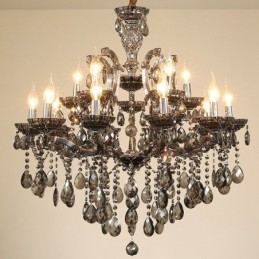 Candelabro de cristal gris claro de 18 (12+6)