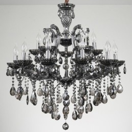 Candelabro de cristal gris claro de 18 (12+6)