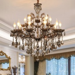 Candelabro de cristal gris claro de 18 (12+6)