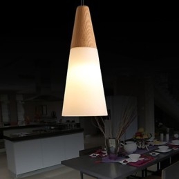 Lámpara de araña estilo mini moderna contemporánea de madera de bambú