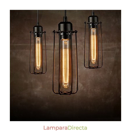 Lámpara colgante estilo mini rústico estilo cabaña retro de metal con 3 luces Lámpara colgante estilo mini rústico estilo cabaña retro de metal con 3 luces