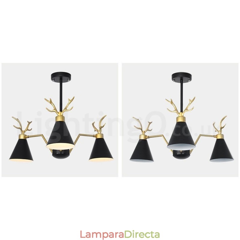 Lámpara de araña nórdica de 3 luces con diseño moderno de macarrón