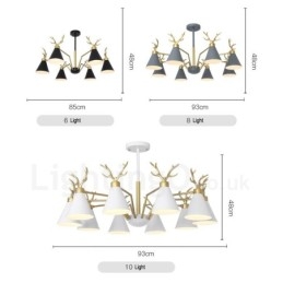 Lámpara de araña nórdica de 3 luces con diseño moderno de macarrón