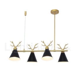 Lámpara de araña nórdica de 4 luces con diseño moderno de astas y macarrones