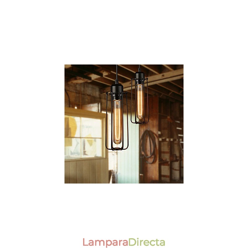 Lámpara colgante estilo mini rústico estilo cabaña retro de metal con 3 luces