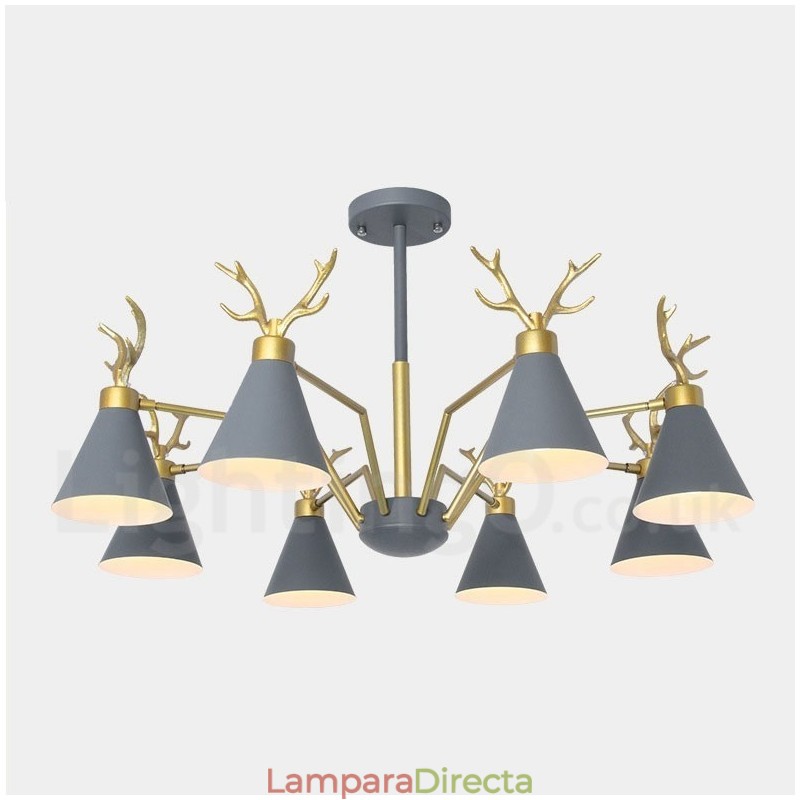 Lámpara de araña nórdica moderna con forma de macarrón y 8 luces