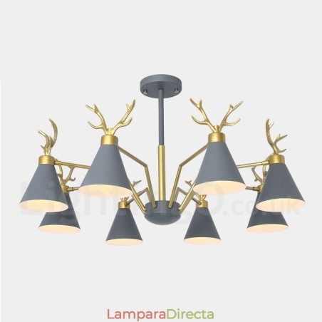 Lámpara de araña nórdica moderna con forma de macarrón y 8 luces Lámpara de araña nórdica moderna con forma de macarrón y 8 luces