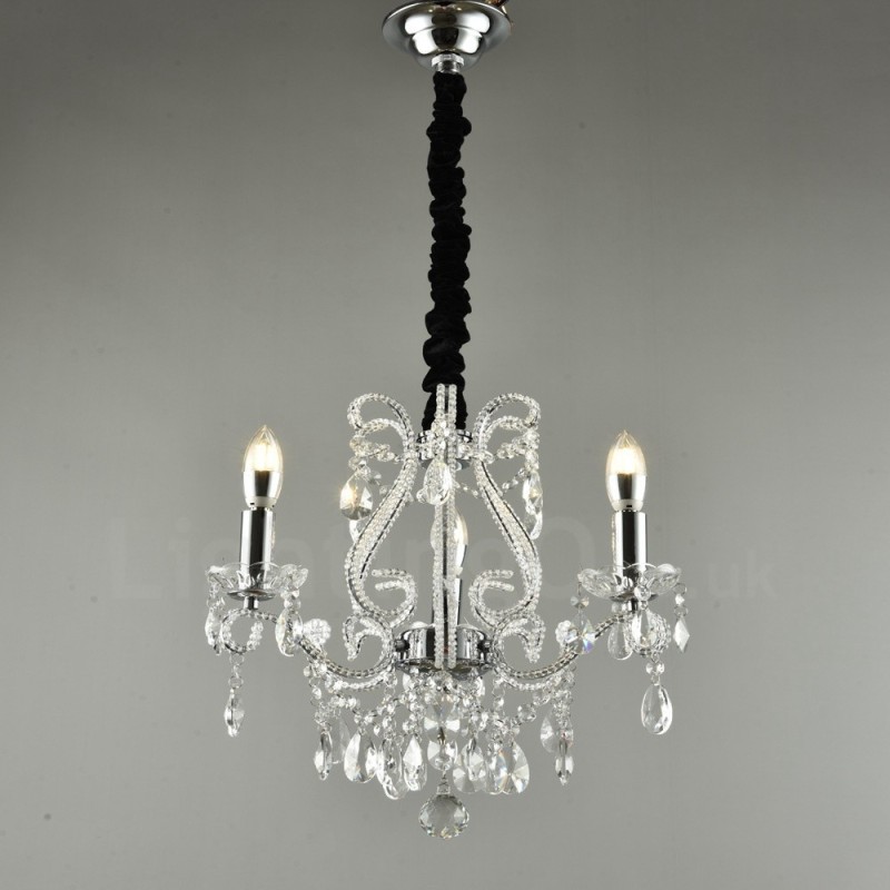 Lámpara colgante de cristal estilo americano de 3 luces doradas y plateadas Light Store