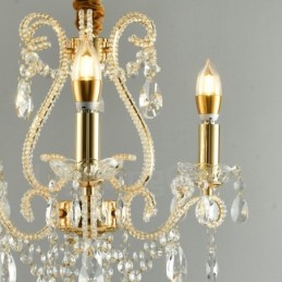 Lámpara colgante de cristal estilo americano de 3 luces doradas y plateadas Light Store