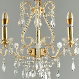 Lámpara colgante de cristal estilo americano de 3 luces doradas y plateadas Light Store