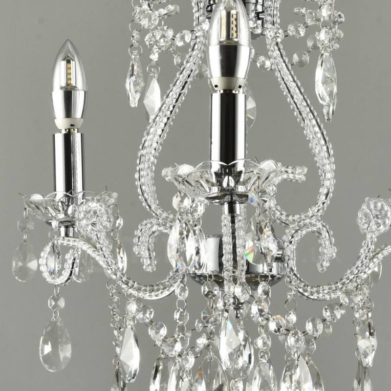Lámpara colgante de cristal estilo americano de 3 luces doradas y plateadas Light Store