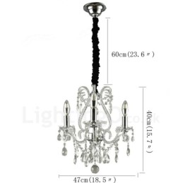 Lámpara colgante de cristal estilo americano de 3 luces doradas y plateadas Light Store