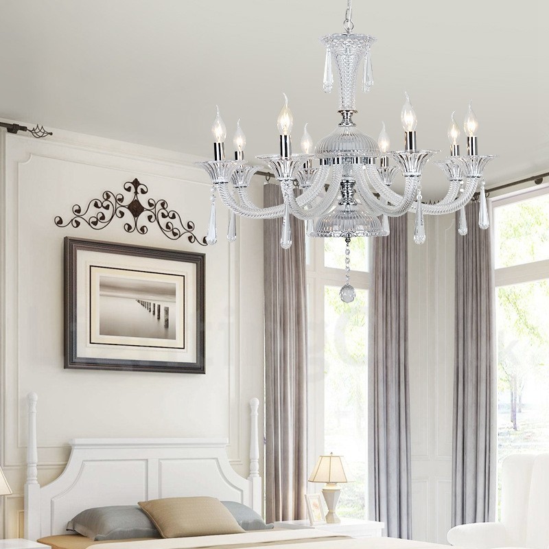 Candelabro de cristal transparente