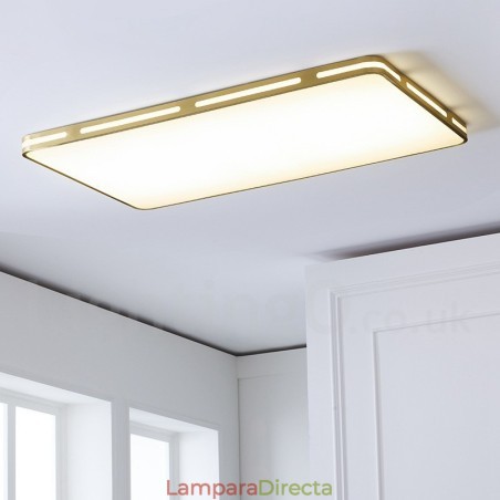 Lámpara de techo empotrada de latón, ultrafina, rectangular, moderna, contemporánea, de estilo nórdico, con pantalla acrílica. También se puede usar como aplique de pared. Lámpara de techo empotrada de latón, ultrafina, rectangular, moderna, contemporánea, de estilo nórdico, con pantalla acrílica. También se puede usar como aplique de pared.