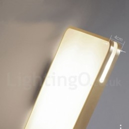 Lámpara de techo empotrada de latón, ultrafina, rectangular, moderna, contemporánea, de estilo nórdico, con pantalla acrílica. También se puede usar como aplique de pared.