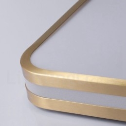 Lámpara de techo empotrada de latón, ultrafina, rectangular, moderna, contemporánea, de estilo nórdico, con pantalla acrílica. También se puede usar como aplique de pared.