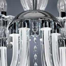 Elegante lámpara de araña de cristal con 6 luces y bombilla tipo vela