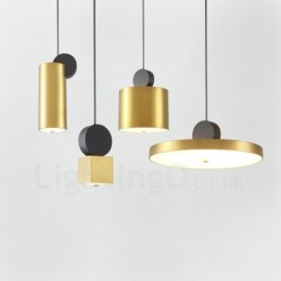 Lámpara colgante posmoderna de 4 estilos en dorado y negro