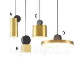 Lámpara colgante posmoderna de 4 estilos en dorado y negro