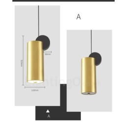 Lámpara colgante posmoderna de 4 estilos en dorado y negro