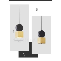 Lámpara colgante posmoderna de 4 estilos en dorado y negro