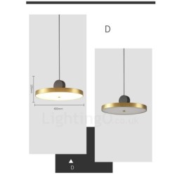 Lámpara colgante posmoderna de 4 estilos en dorado y negro