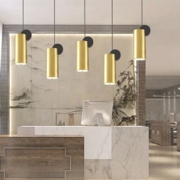 Lámpara colgante posmoderna de 4 estilos en dorado y negro
