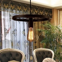 Lámpara colgante industrial vintage de 1 luz con pantalla de hierro